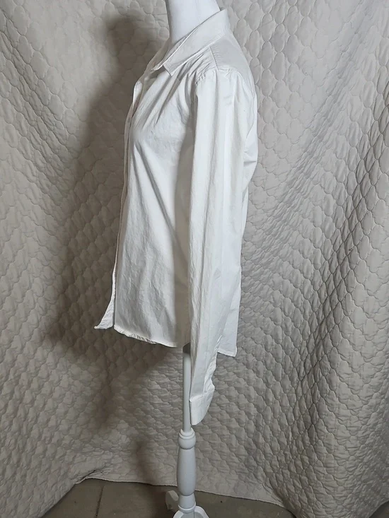 Long Elegant Legs White Classic Button Down - Picture 3 of 7